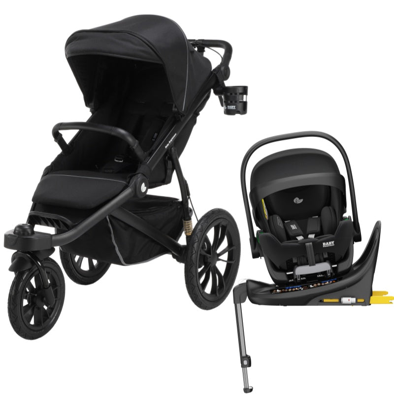 Pre-order Hill All Terrain Jogging Baby Stroller with Reclining Car Seat and Rotating ISOFIX Base (Black）