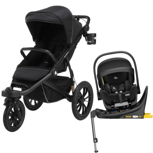 Pre-order Hill All Terrain Jogging Baby Stroller with Reclining Car Seat and Rotating ISOFIX Base (Black）